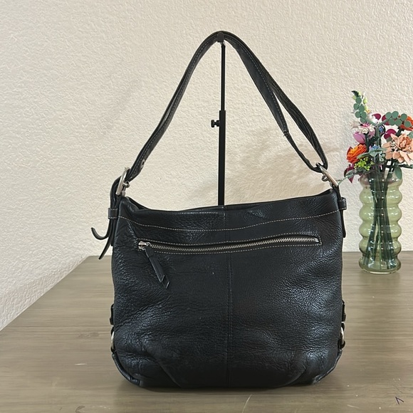 Coach F15064 Black Pebbled Leather Shoulder Bag Hobo Bag Purse - Picture 3 of 15